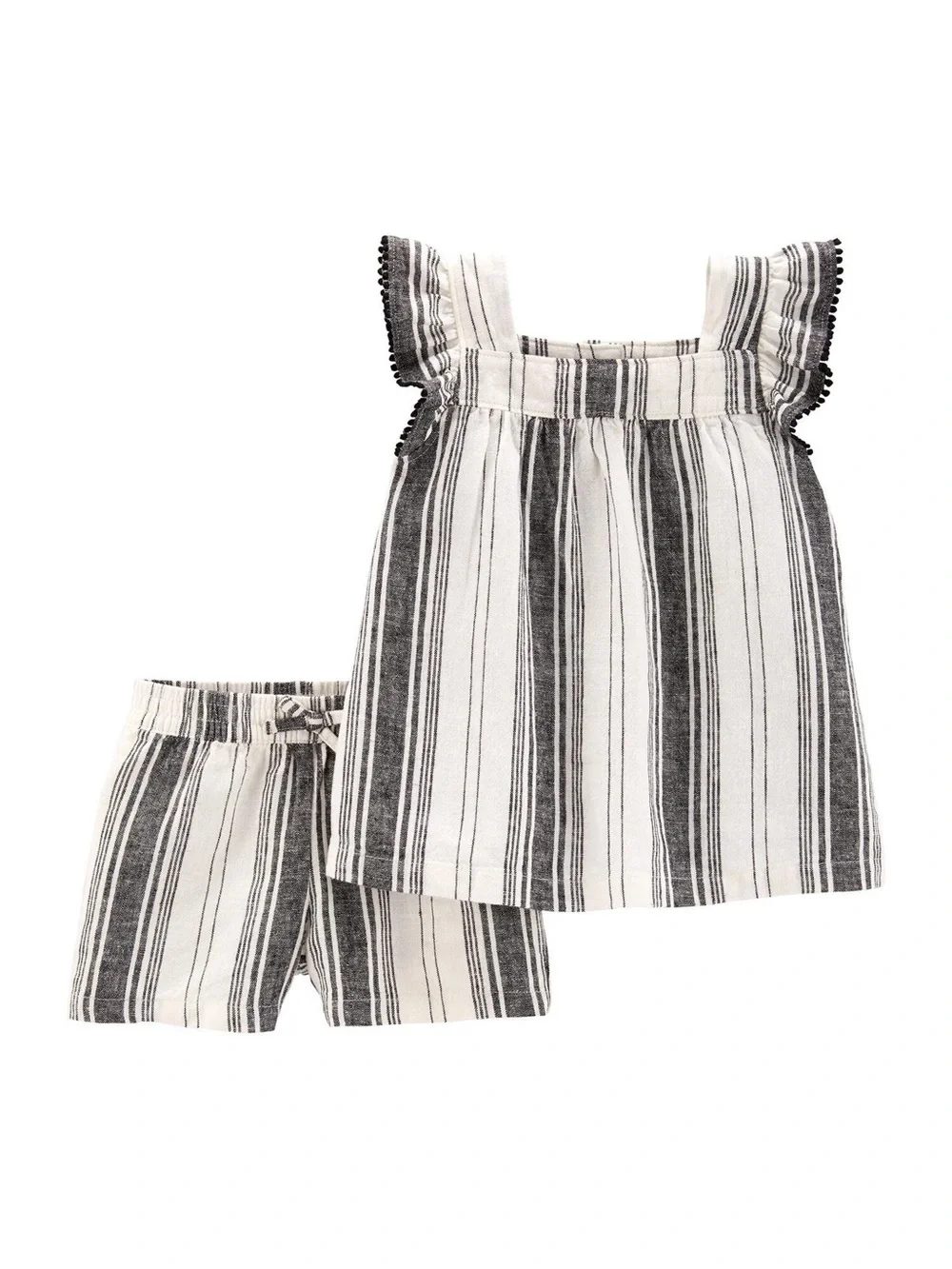Carter’s Toddler Girl Striped Flutter Top & Linen Shorts Set